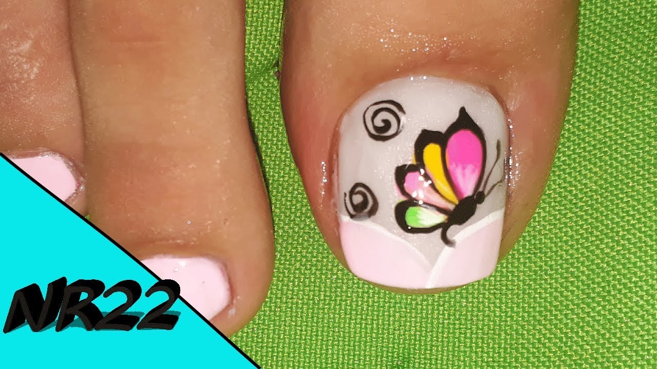 DECORACION DE UÑAS PARA PRINCIPIANTES- MARIPOSA-DECORATION OF NAILS FOR