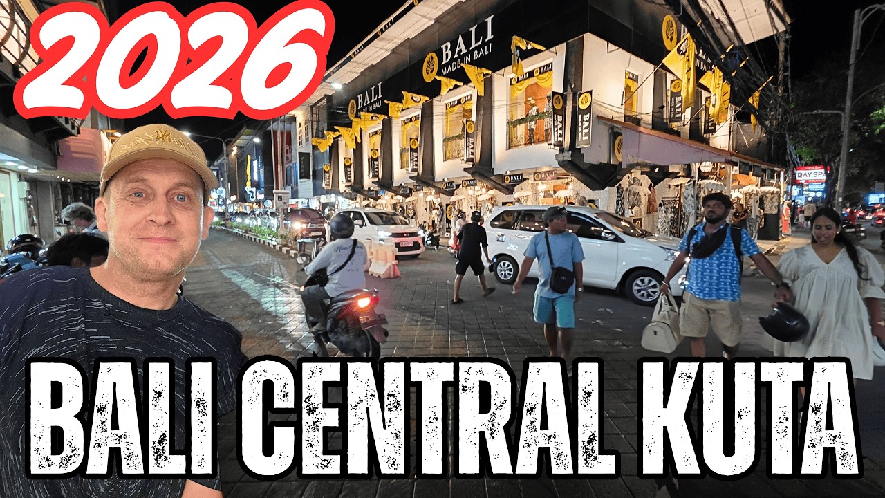 Путеводитель по торговому району Кута на Бали (Центральная улица Куты) - видеоблог 2026 года