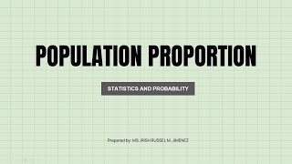 POPULATION PROPORTION