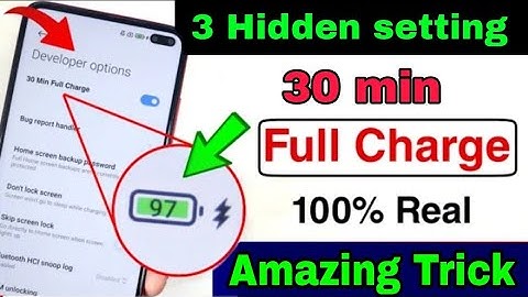 Developer Option Hidden Setting to Enable Fast charging in android phone | 30 minutes full charging