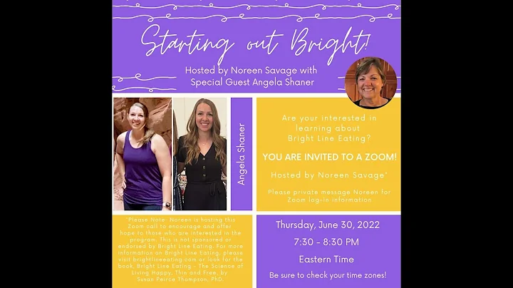 Starting Out Bright - hosted by Noreen Savage with special guest, Angela Shaner #nosugar #weightloss