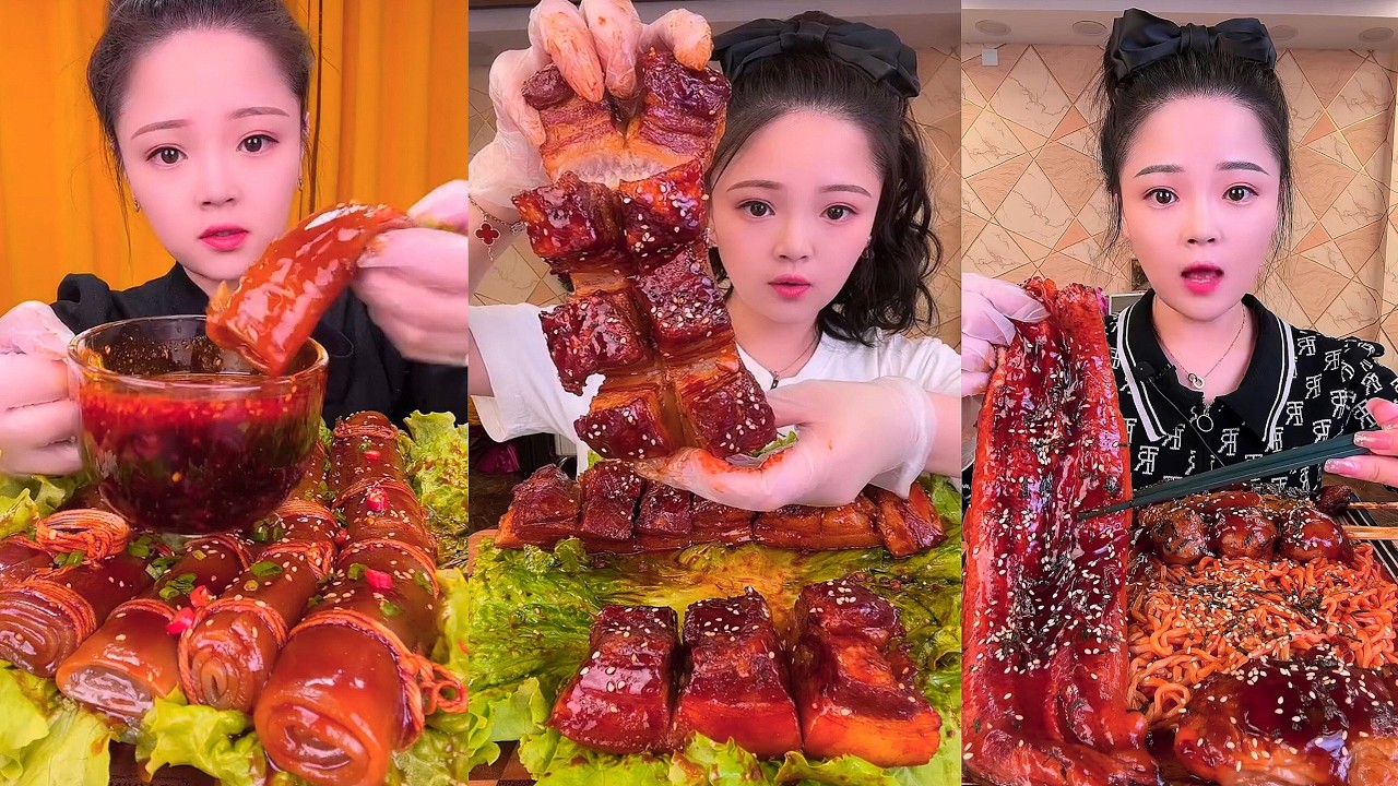 Real Mukbang :) spicy Pork Bellly Soothing Sounds While Enjoying Delicious 먹방 모음이 팅쇼 리얼 사운드 #1717