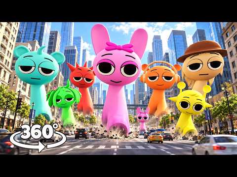 Sprunki Returns to Your City! 😱 | 360° VR 4K