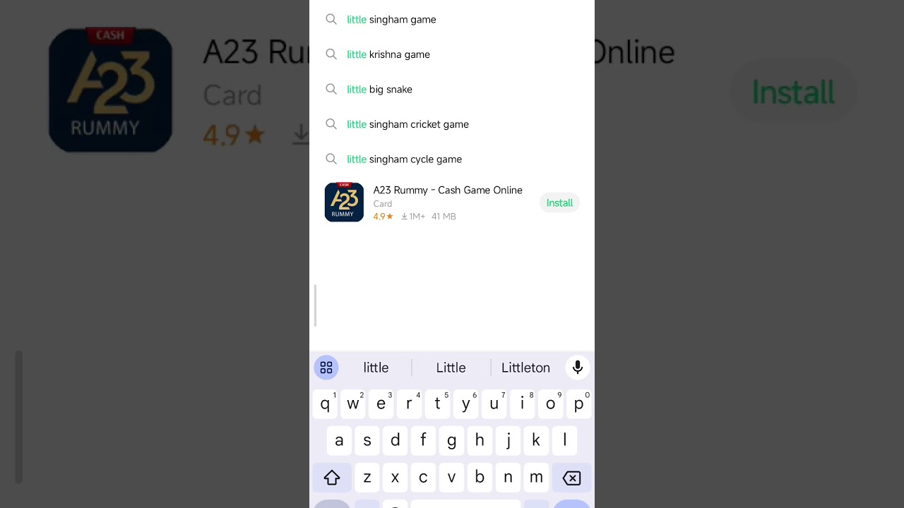 How to download little Singham cricket game