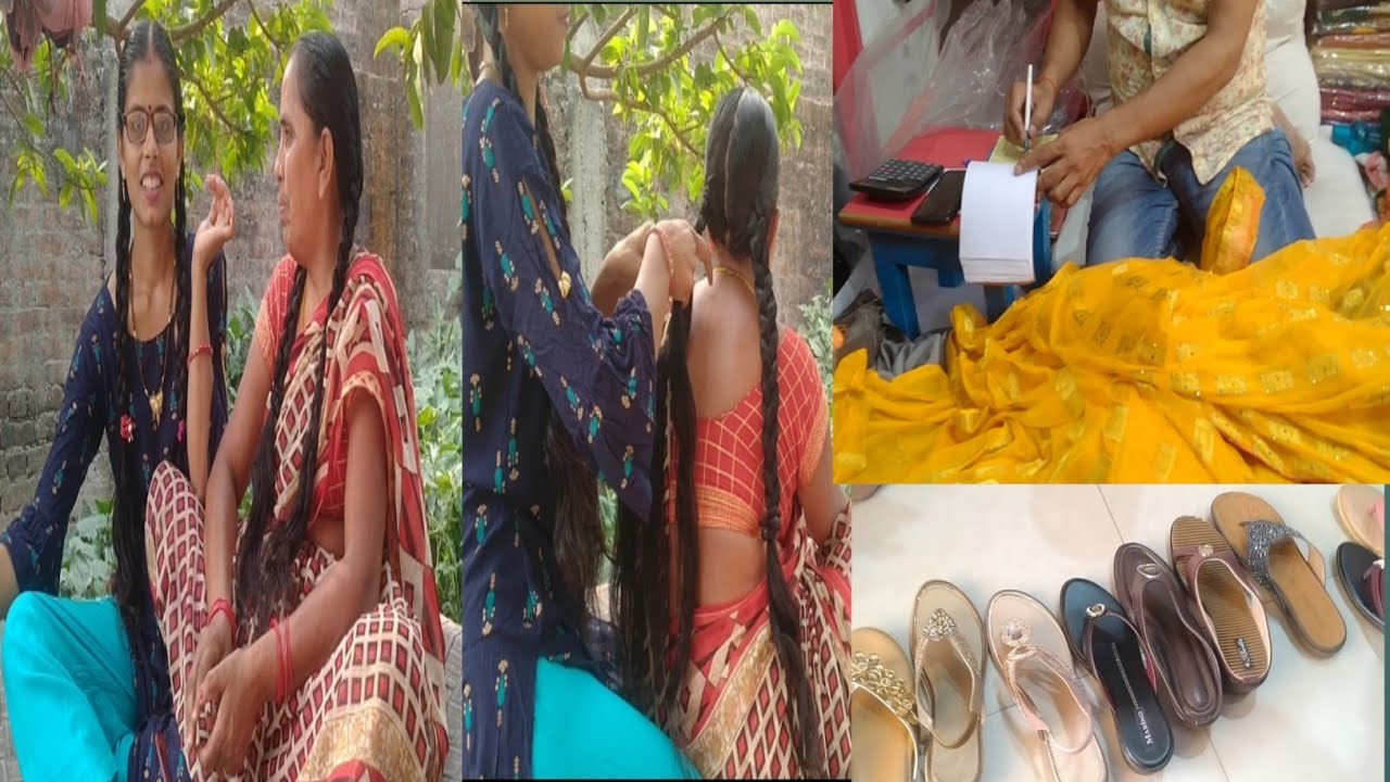 mammi ki banayi twin braid's//shopping vlogs/foot wear shopping//daily routine