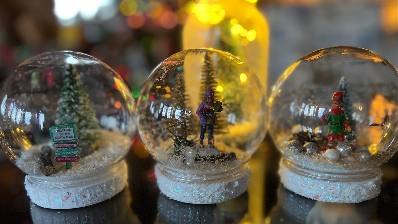 How I Made My Snow Globes~DIY All Dollar Tree Items - YouTube