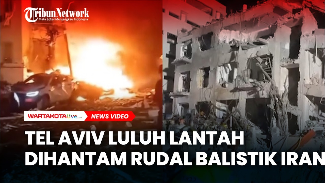 Tel Aviv Luluh Lantah Dihantam Rudal Balistik Iran