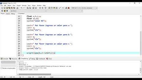 Como programar la formula General en c++