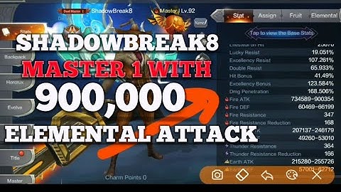 MASTER 1 WITH 900,000 ELEMENTAL ATTACK SHADOWBREAK8 MU ORIGIN 2
