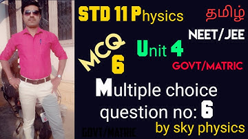 Multiple choice question no: 6 || Work,Energy & Power||Unit 4|| STD 11 Physics||sky physics||Tamil