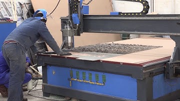 Cutting Polyfilm Protected DIBOND Aluminium Composite Sheet on CNC Router for Bathroom Signs