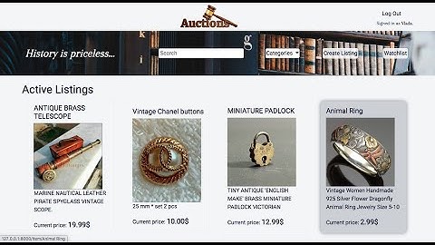 CS50 Web Project2 - Commerce