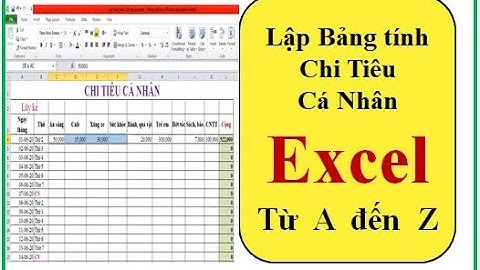 Lập bảng chi tiêu bằng ExceL - Từ A đến Z