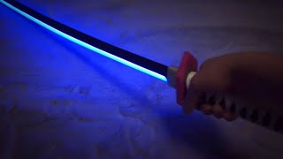 Forge a glowing katana from wood.