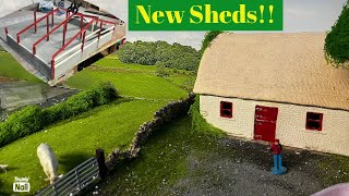 BIG PROGRESS BEING MADE - New Sheds + Back Scene - The Big Model Farm Build #2