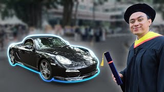 Baru Lulus Kuliah, Langsung Bawa Porsche ke Wisuda!