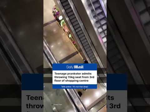 A 15-year-old prankster launched a chair off the top floor of a shopping center