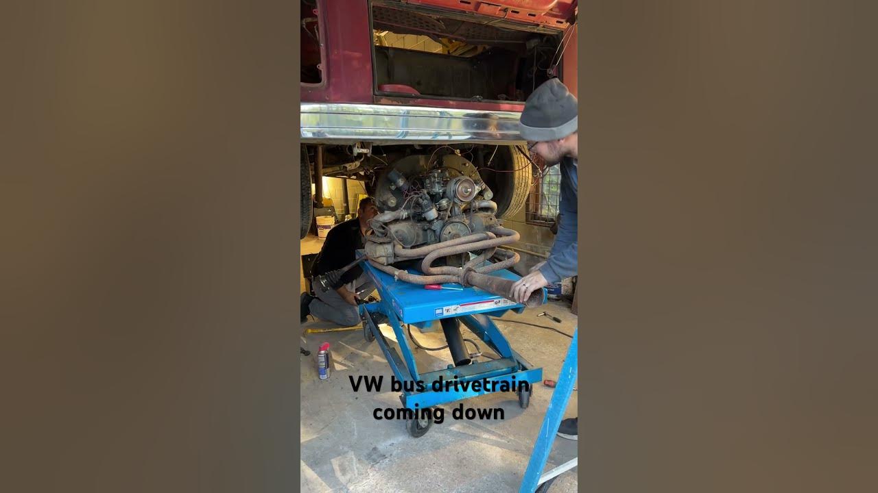 1977 VW bay window bus drivetrain removal vwbus vwbuslove baywindow