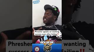 #loveandhiphop Artist #phresher Talks about having success after disappointment‼️ #podcastclips