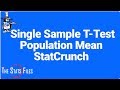 7.3.12 Single sample t test for population mean Summary Data StatCrunch