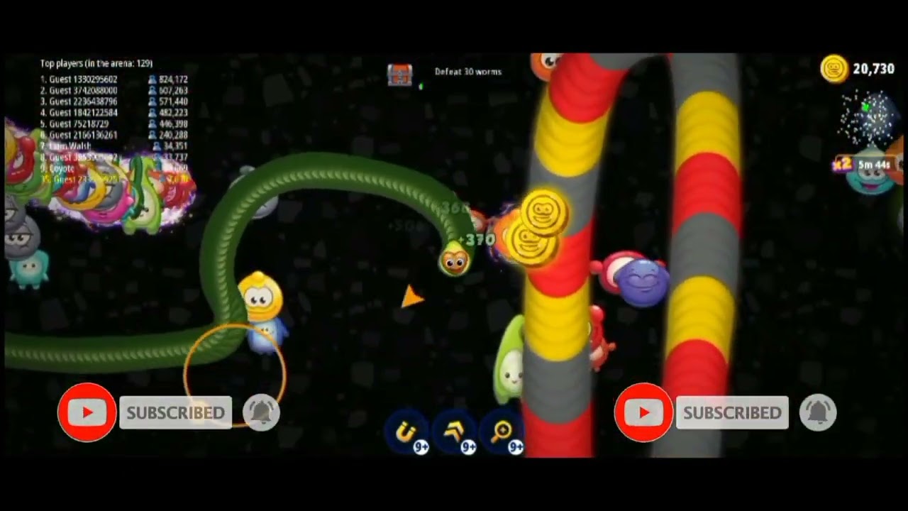 worms zone magic gameplay 1 worms zone world record🤩