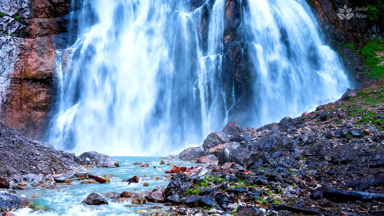 Успокаивающий водопад в Скалистых горах. 10 часов Звуки природы. Природа ASMR (AudioRelax)