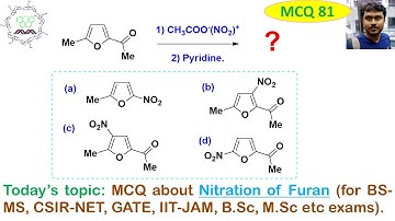 MCQ-81: About Nitration of Furan (for exams like, BS-MS, CSIR-NET, GATE, IIT-JAM, B.Sc, M.Sc etc.).