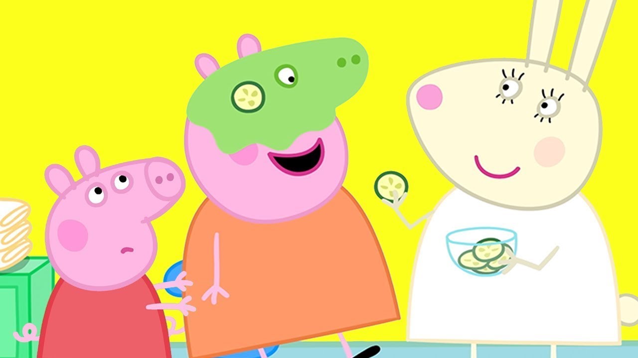 Peppa Pig e o George brincam com blocos de brinquedo coloridos! História  infantil com papai Pig 