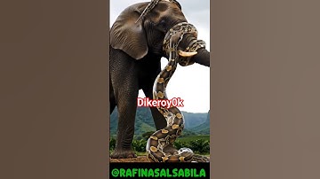 Detik gajah dililit ular piton #shorts#snake