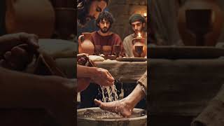 Jesus washing his disciples feet, an act of humility performed during the Last Supper #jesuschrist