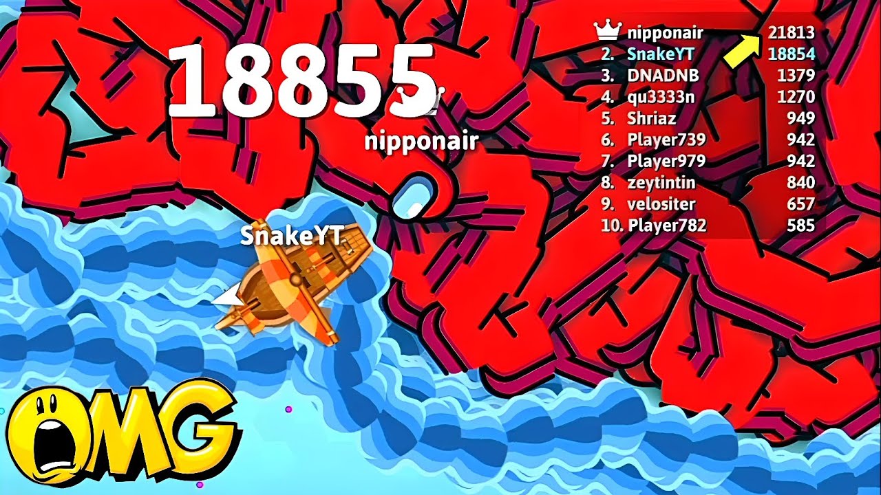 Epic Snakeio Gameplay? Pro Giant Snake Vs Troll Tiny Snake! Snake.io