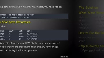 Resolving the PostgreSQL Error When Importing a CSV File in pgAdmin4
