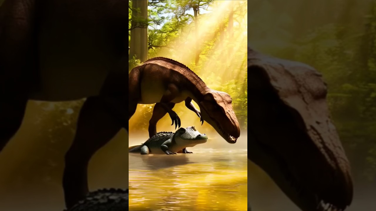 dinosaur and alligator 