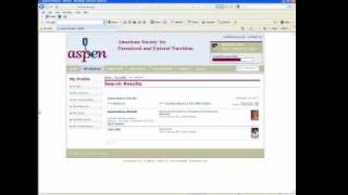 ASPENConnect Using your Profile