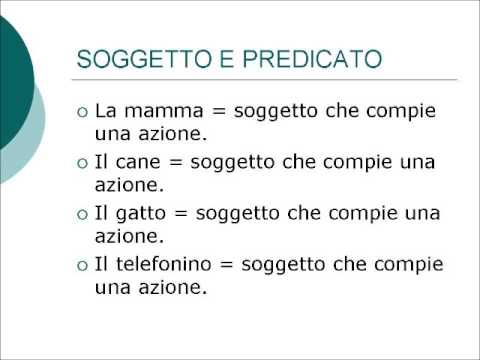 Soggetto e predicato - YouTube