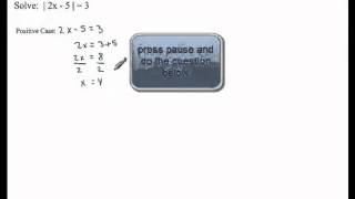 Solving Absolute Value Equations - Example 1