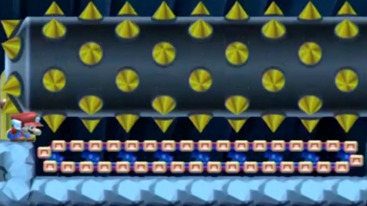 Mario Maker #471] Mario narrowly dodges an incoming spiked club