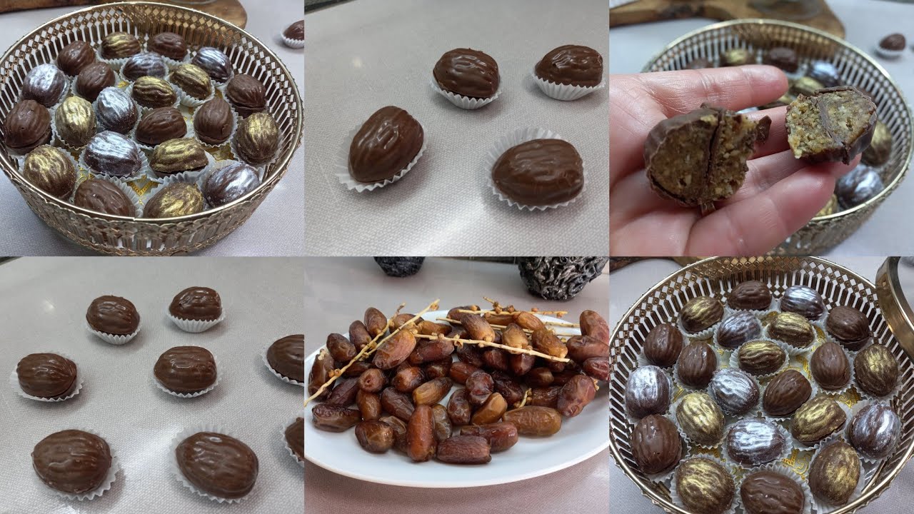 دقلة محشية مغلفة في الشكلاطة في شكل كعبة الجوزة رمضان يجمعنا 👍👌🇹🇳💕