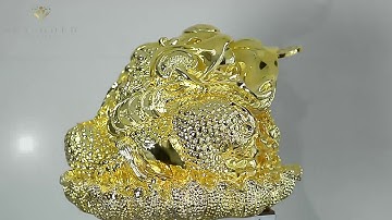 Tượng Thiềm Thừ - Cóc Ngậm Tiền Mạ Vàng