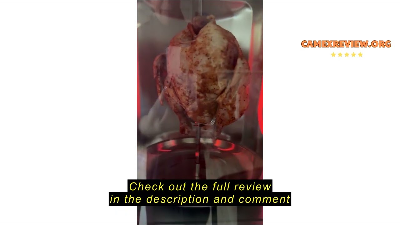 Review Nutrichef Vertical Countertop Oven with Rotisserie, Bake, Broil, & Kebab Rack Functions - Adj