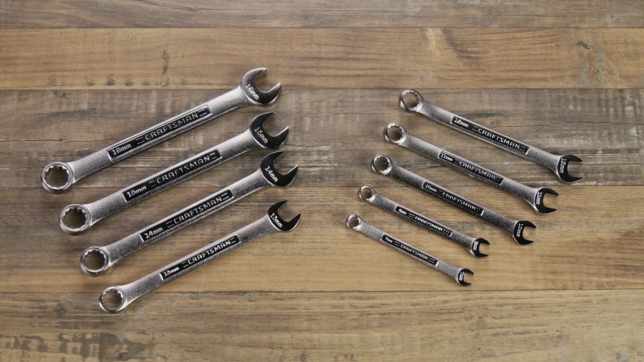 CRAFTSMAN 9-Piece Polished Chrome Metric Box End Wrench Set