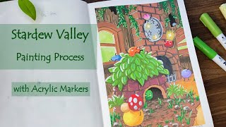 Stardew Valley Junimos Acrylic Markers Calm Painting Process