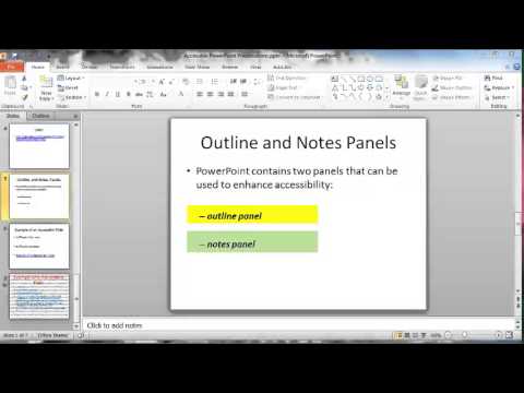 Outline and Notes for Power Point presentations.