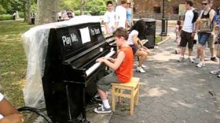 Play Me I'm Yours - Nick is playing piano at Battery Park