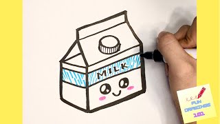 How to draw a MILK CARTON