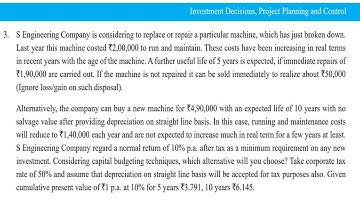 CMA FINAL NEW SYLLABUS II PAPER 14, SFM II CAPITAL BUDGETING ILLUSTRATION 3 II Pg 49 BY H L GUPTA