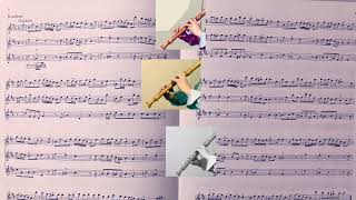 Boismortier.  6 Sonatas for 3 Flutes, Op.7-2 Rondeau  ボワモルティエ