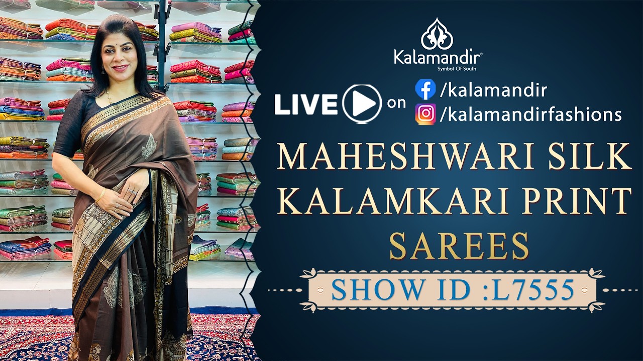 Maheshwari Silk Kalamkari Print Sarees - Special Price | WhatsApp Number 9852 9852 99 | Kalamandir