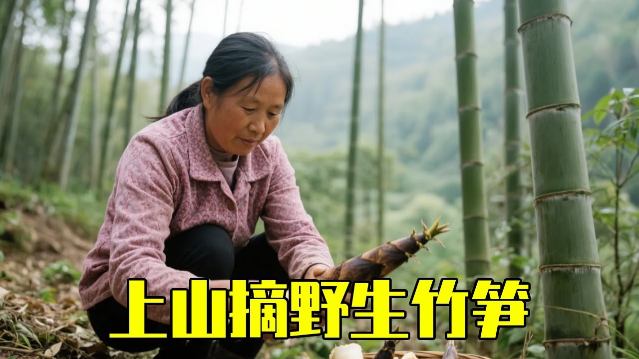 和家人上山摘竹笋，满满的一车，回家炒炒简直太香了！