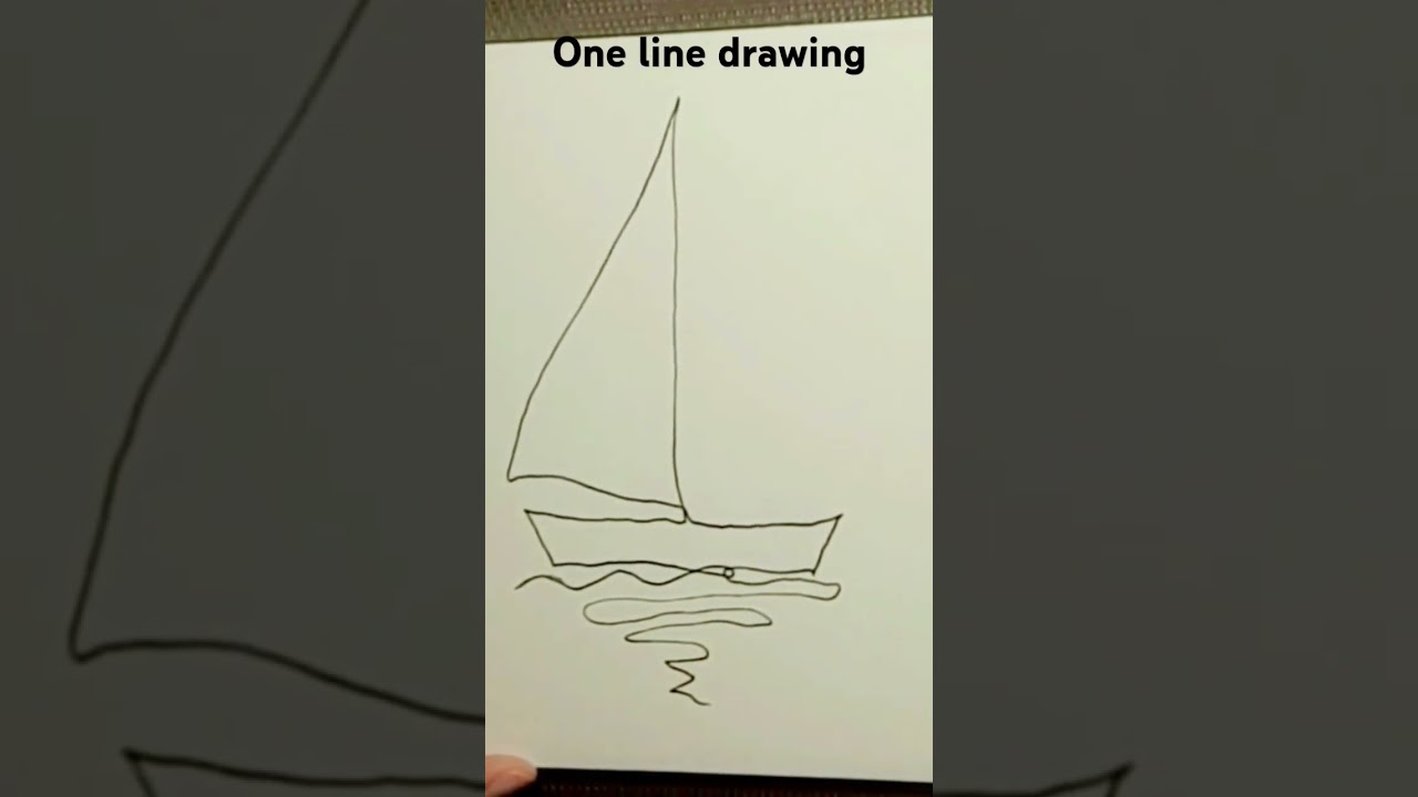 One line boat easy drawing 